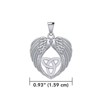 Feel the Tranquil in Angels Wings Silver Pendant with Trinity Knot TPD5456 - Jewelry